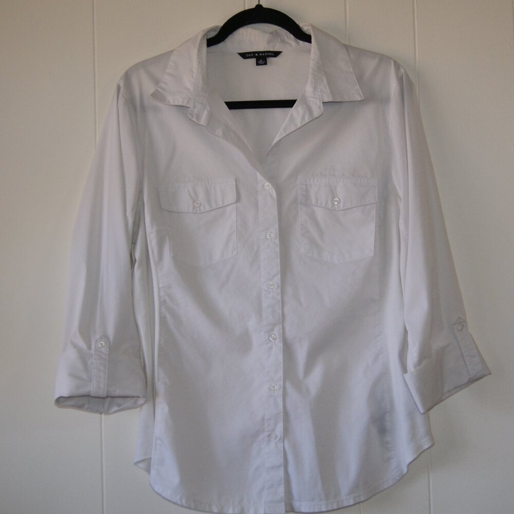 Zac & Rachel || Women's White Blouse || Size XL